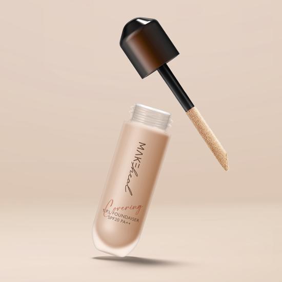 Makeheal One Peel Foundation 28g in 4 shades, showcasing the '19-N Purity' color option, perfect for a natural finish.
