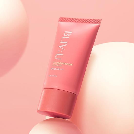 50ml Bleave You Collagen Bouncing Sunscreen by BELLEMONSTER, a K-Beauty skincare product designed for sun protection and hydration.