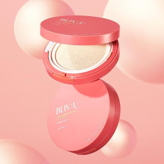 Bleave You Collagen Bouncing Sun Cushion 24g - K-Beauty skincare product for sun protection, featuring a compact design and enriched with collagen.