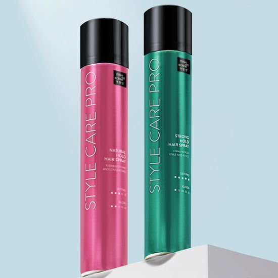 Strong Hold Mise en Scène Style Care Pro Hair Spray 300ML for men's styling, featured in a sleek bottle, perfect for achieving long-lasting hairstyles.