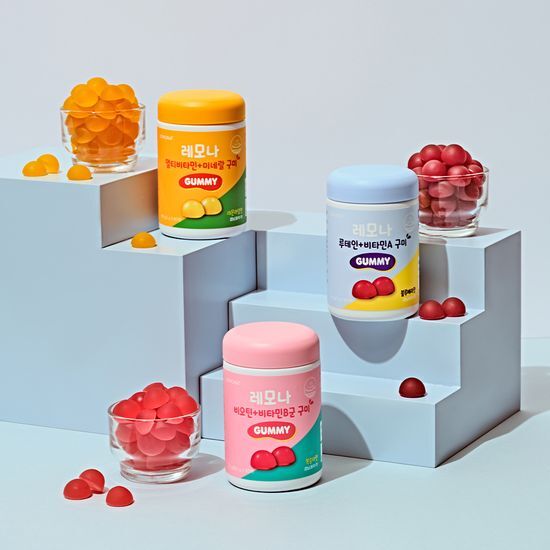 60-count Lemona Gummies featuring Lutein and Vitamin A, available in a colorful package showcasing the product's benefits for eye health and nutrition.