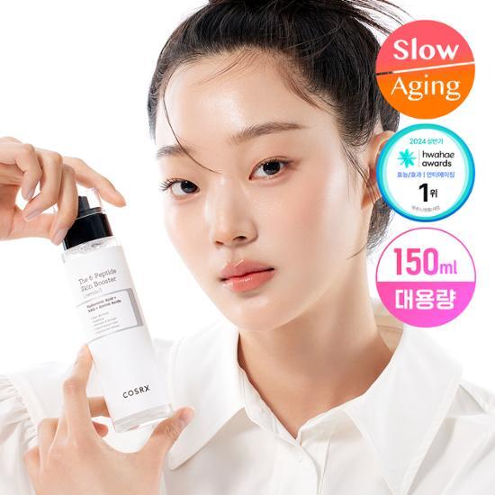 COSRX The 6 Peptide Skin Booster Radiance Serum in a 150ml bottle, designed to enhance skin radiance and hydration, part of the K-Beauty skincare collection.