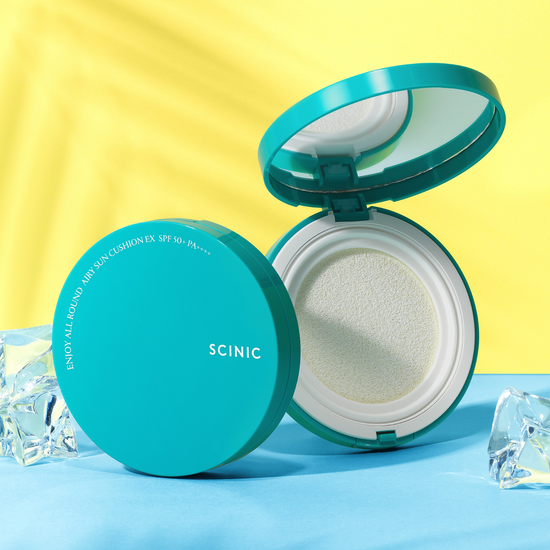 Scinic CYNIC Enjoy All-Round Airy Sun Cushion EX 25g - K-Beauty sun care skincare product in a sleek compact.