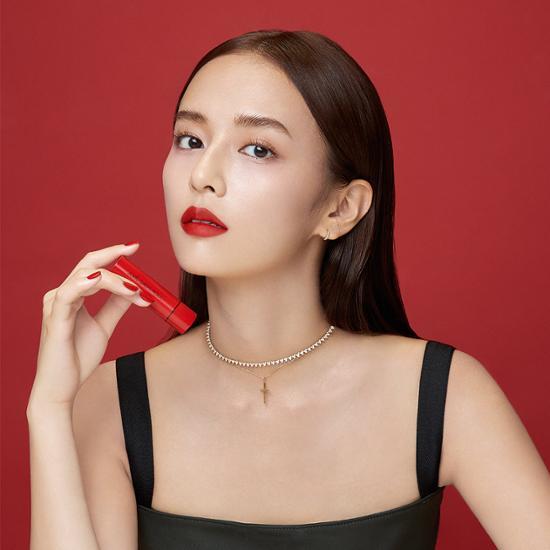Jung Saem Mool New Classic Matte Lipstick Set featuring 5 shades, including Peony Rose, elegantly displayed in a sleek packaging.