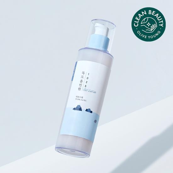 Alt text: Round Lab For Men 1025 Dokdo All-in-One Gel Lotion 200ml - K-Beauty skincare moisturizer for men, featuring a sleek packaging design.