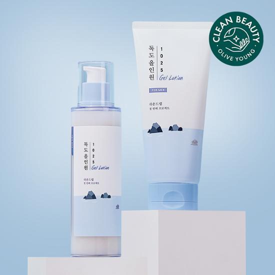 Round Lab For Men 1025 Dokdo All-in-One Gel Lotion 200ml, K-Beauty skincare moisturizer for men.