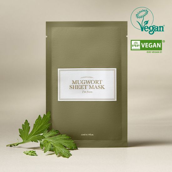  I'm From Mugwort Sheet Mask - 1 sheet of K-Beauty skincare for soothing and nourishing skin.