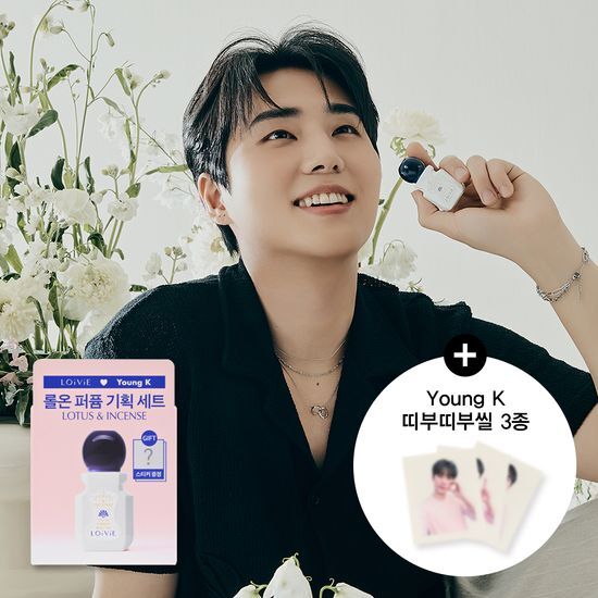 RoiBi Eau de Parfum Roll-On 7.5ml in Lotus and Incense scent, available in five options, accompanied by three decorative stickers, perfect for a gift set.