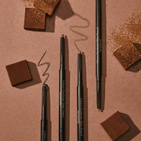 Skinfood Chocolate Eyebrow Slim Pencil in Natural Brown - Size 3, part of a 4 color range for precise eyebrow shaping.