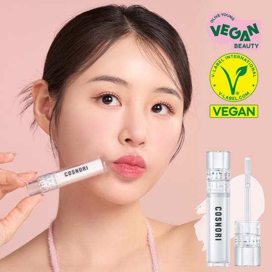 Cosnori Waterful Lip Plumper in Strong 01 Clear variant, showcasing a sleek tube design for enhanced lip volume and hydration.