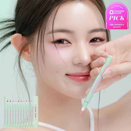 Set of 10 vibrant Merrymond Super Slim Pen Eyeliners in Candy Trim, featuring a range of colors for precise and bold eye makeup.