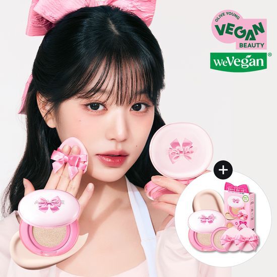 Alt text: Amuse Ceramic Skin Perfector Cushion Ballerina Edition in 1.5 Natural, featuring Hello Kitty design, includes refill and puff, limited edition with stickers.
