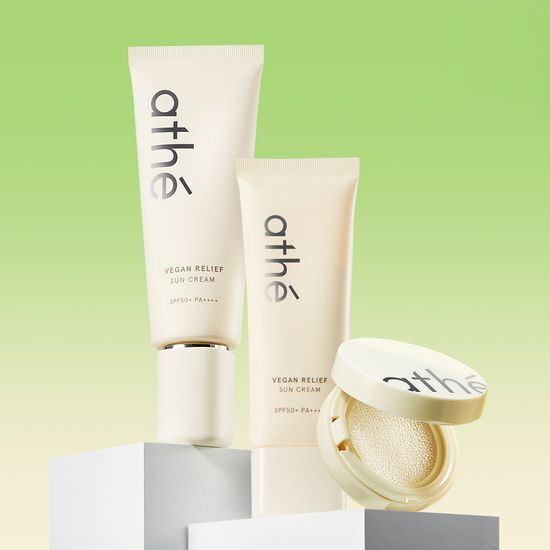 Atte Vegan Relief Mineral Sunscreen single/set, a K-Beauty skincare product designed for sun protection, featuring mineral-based ingredients.