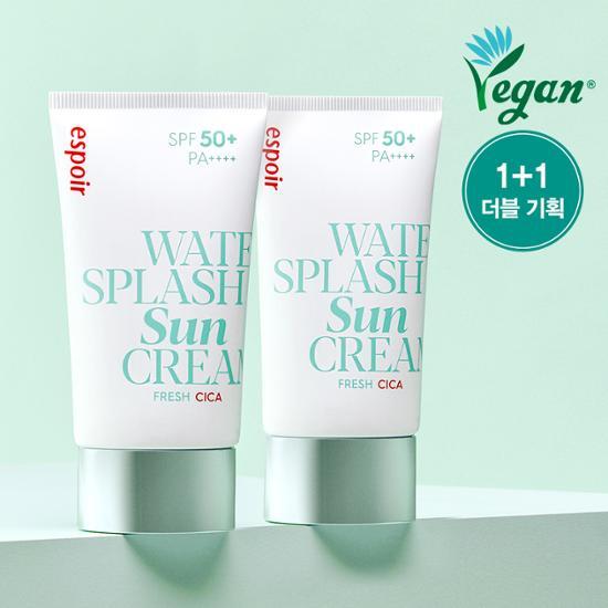 Espoir Water Splash Sun Cream Cica 60ml SPF50+ PA++++ - K-Beauty skincare product for sun protection.