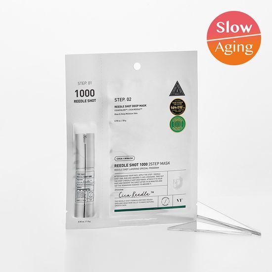 VT Riddle Shot 1000 2-Step Mask - K-Beauty skincare product featuring a sheet mask for enhanced hydration and rejuvenation.