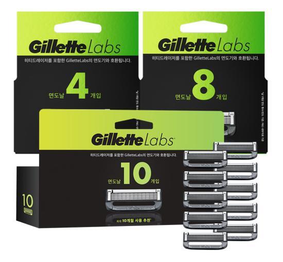 Gillette Labs Deep Cleansing Razor Blade 10 Pack for men's grooming, featuring a deep cleansing bar for a smooth shave.