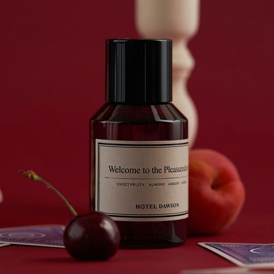 Alt text: Hotel Dawson Room & Fabric Spray 50ml - Welcome to the Pleasure Dome, a luxurious fragrance for enhancing ambiance, perfect for home or travel.