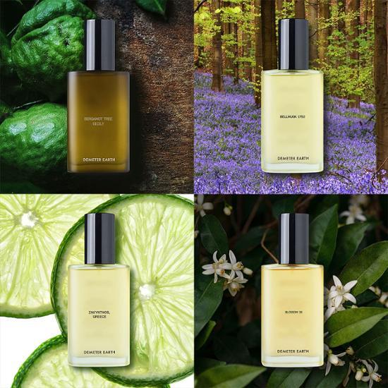Demeter Earth Refreshing Eau de Toilette in 30ml and 50ml bottles, available in four variants, featuring a modern design ideal for K-Beauty enthusiasts.