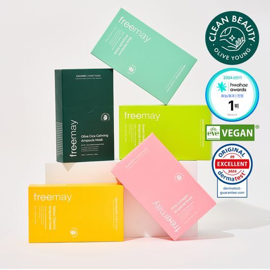 Prime Me Vegan Ampoule Mask - Pink Collagen, 10 Sheets for Skincare, K-Beauty, and Personal Care
