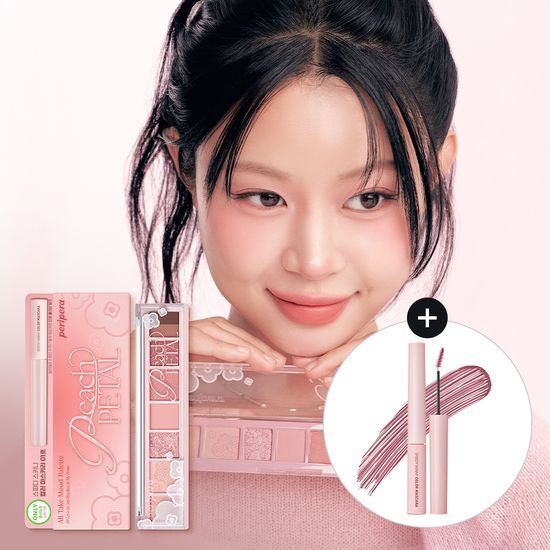 Peripera All Take Mood Palette in '01 It Seems Spring Has Arrived with the Gentle Breeze' featuring vibrant spring colors in a sleek compact.