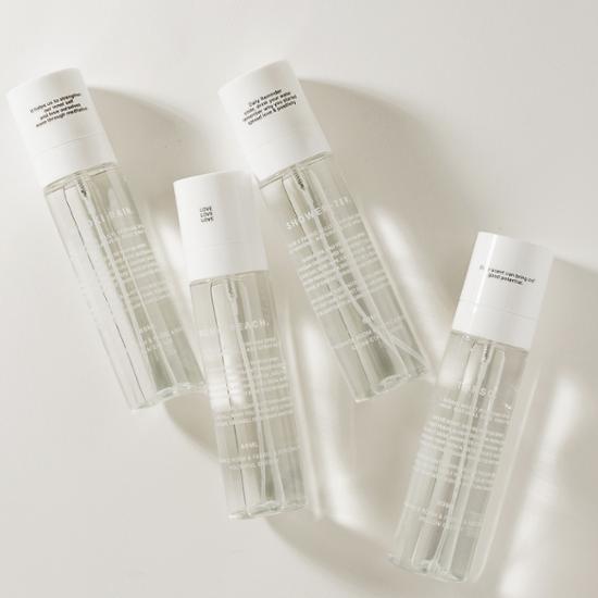 Image of Dunhyang Room & Fabric Perfume showcasing four scent options, ideal for enhancing ambiance and personal care.