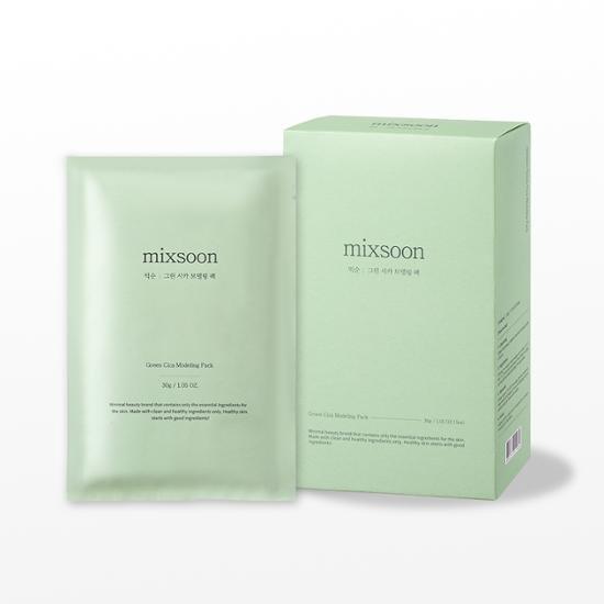 Mixsoon Green Cica Modeling Pack - 5 pieces of K-Beauty skincare masks for rejuvenating and soothing the skin.