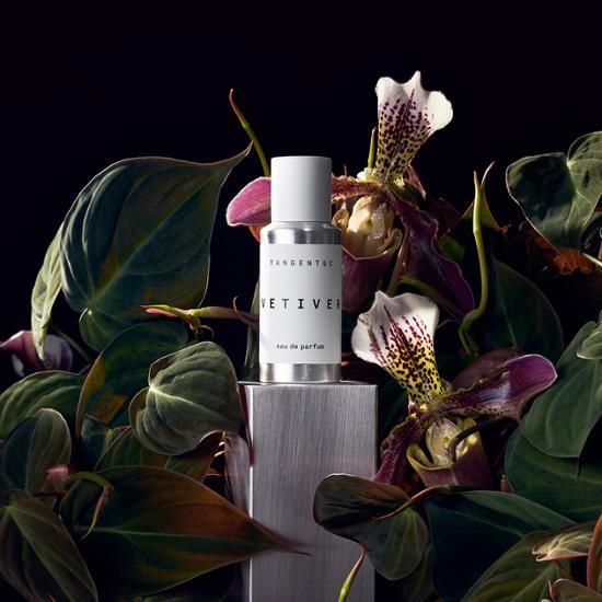 50ml bottle of Tangent GC Vetiver Eau de Parfum, a premium fragrance from K-Beauty, showcasing a sleek design.
