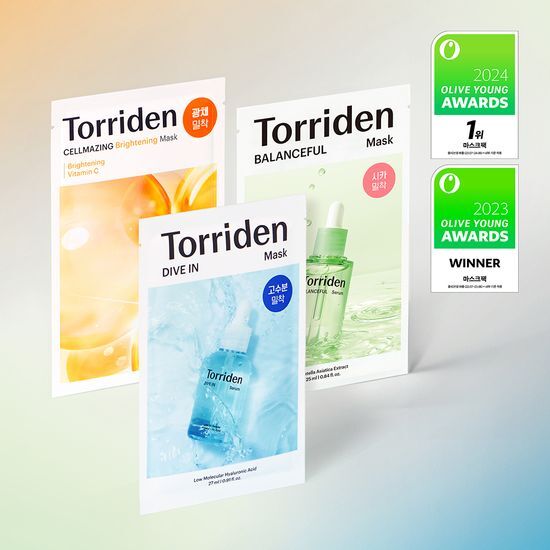 Hydrating, soothing, or brightening Toreadn mask sheet by Torriden, featuring Cica for skincare benefits, ideal for K-Beauty enthusiasts.