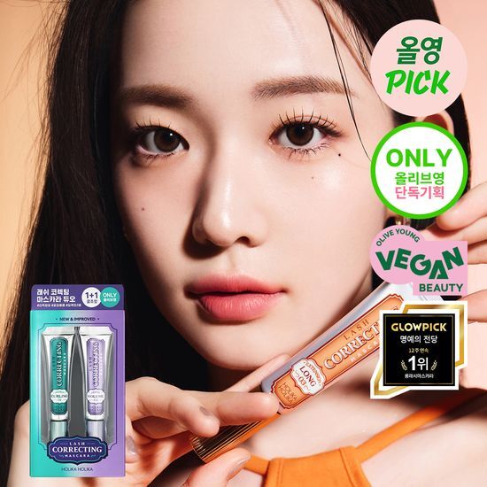 Holika Holika Lash Correcting Mascara in Honey Combo, designed for curling and lengthening lashes, featuring a sleek packaging.