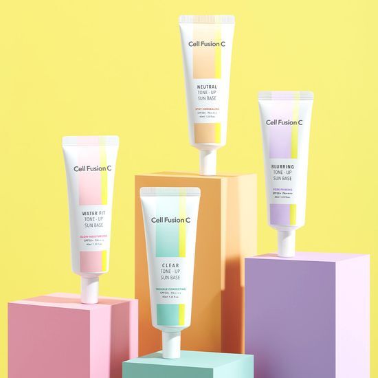 Cell Fusion C Tone-Up Sun Base SPF50+/PA++++ in Mint - 40ml tube for skincare and sun protection, part of K-Beauty collection.
