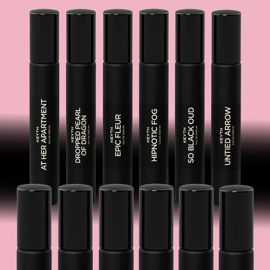 KEYTH Kiss Eau de Parfum 8ml in Small Black Oud variant, a K-Beauty fragrance for personal care.