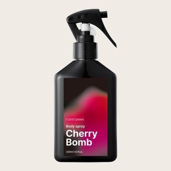 Image of Igentleman Body Spray Cherry Bomb 220ml, a refreshing men's beauty product in a sleek bottle, perfect for body cleansing and enhancing personal care.