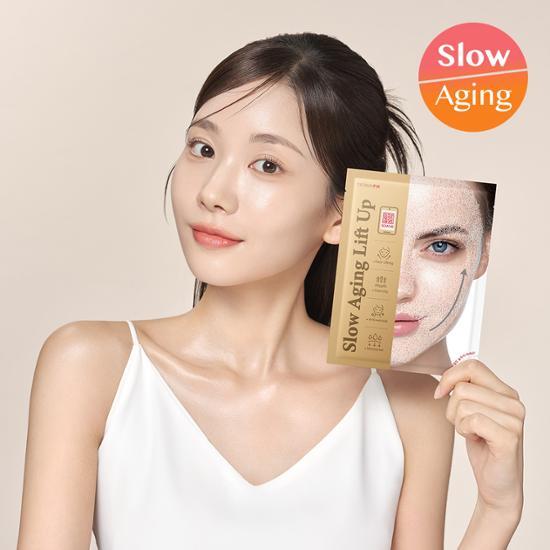Dermafix Slow Aging Lift-Up Mask - K-Beauty skincare product designed to rejuvenate and lift the skin, featuring a single sheet for effective anti-aging care.