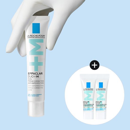 La Roche-Posay Effaclar Duo+ M Essence 40ml Set with 2 bonus 3ml tubes, featuring K-Beauty skincare essentials for healthy skin.