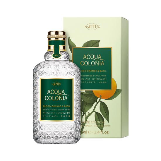 4711 Acqua Colonia Blood Orange & Basil Eau de Cologne in a 50ml bottle, featuring a vibrant design reflecting its citrus and herbal fragrance notes, perfect for personal care enthusiasts.