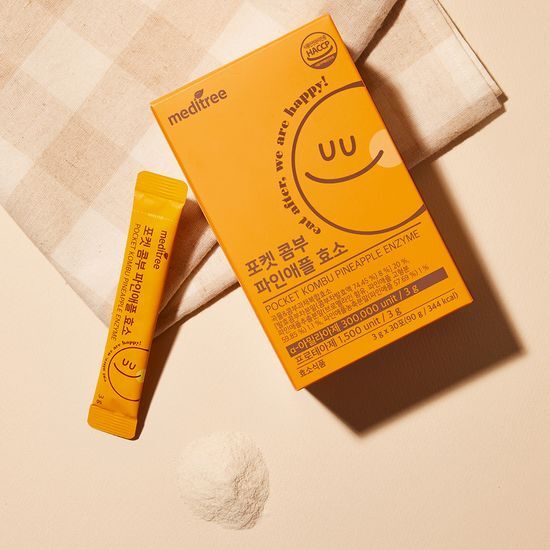 30 sachets of Meditree Pocket Kombu Pineapple Enzyme, a 1-month supply for digestive health.