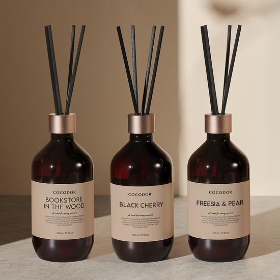 Set of 3 Cocodor Premium 500ml Large Capacity Diffusers in elegant packaging, designed for a luxurious fragrance experience.