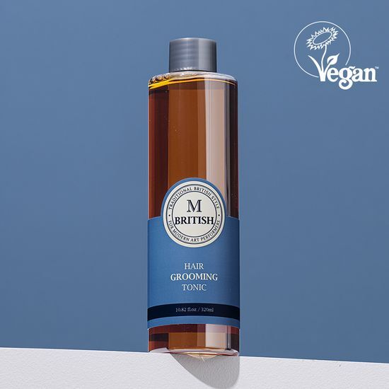 British M Hair Grooming Tonic 320ml - Men's beauty styling product for healthy hair.