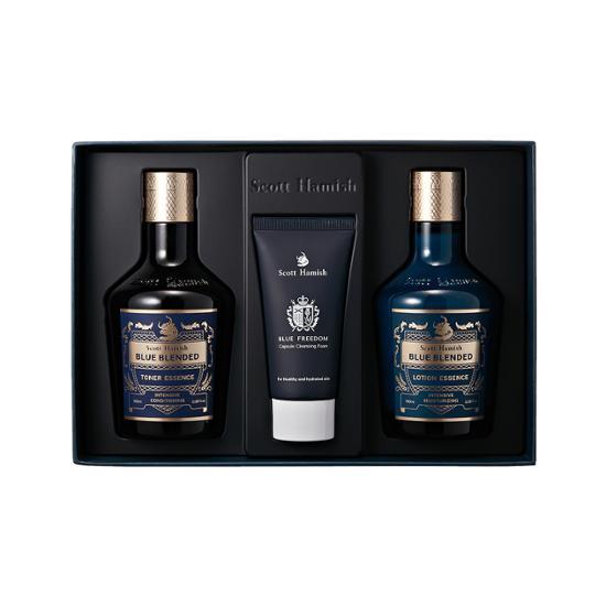 Scott Hamish Blue Blended Toner & Lotion Essence Special Gift - K-Beauty skincare product designed to hydrate and nourish the skin.