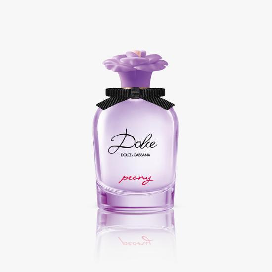 50ml bottle of Dolce & Gabbana Dolce Peony Eau de Parfum, a luxurious floral fragrance.