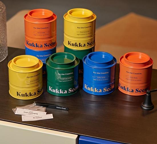 200g Kukka Sugar Candle in Hazelnut Coffee flavor, a soothing fragrance for personal care, perfect for K-Beauty enthusiasts.