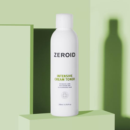 Zeroid Intensive Cream Toner 200ml bottle, a K-Beauty skincare product for hydration and nourishment.