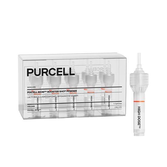 Purcell Pixelbiome Booster Shot Powder - 10 Pack, K-Beauty skincare essence for enhanced skin health.