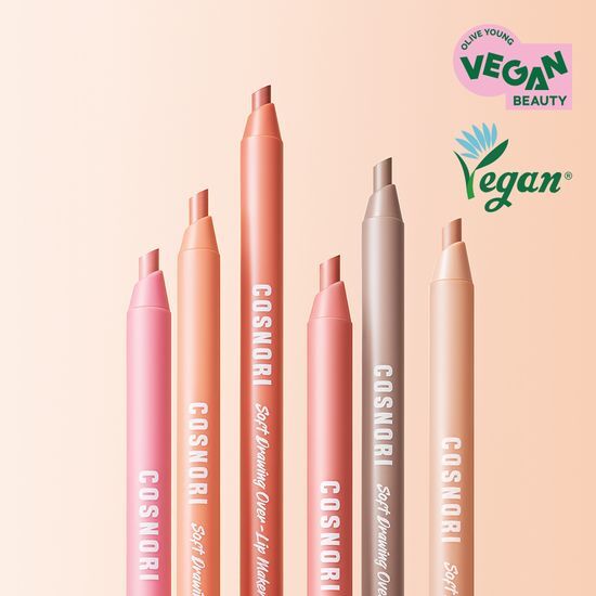 Cosnori Soft Drawing Overlip Maker in Pure Pink - 6 vibrant colors for a perfect lip look.