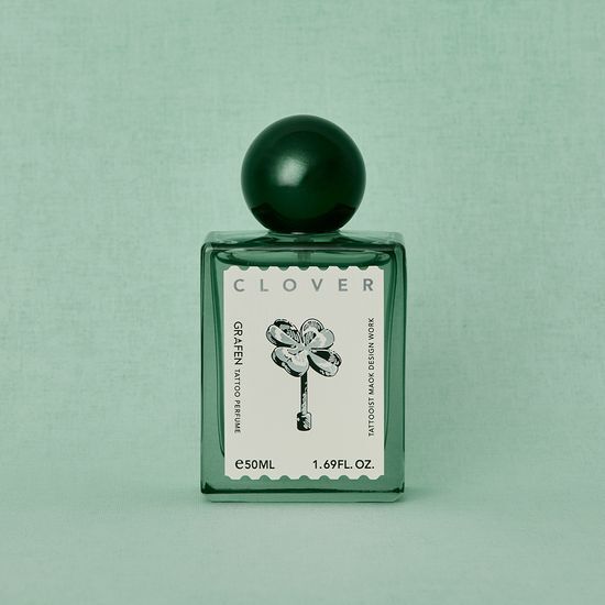 Alt text: Graphene Tattoo Perfume Clover 50ml for men - a K-Beauty fragrance in sleek packaging, perfect for personal care and enhancing beauty.