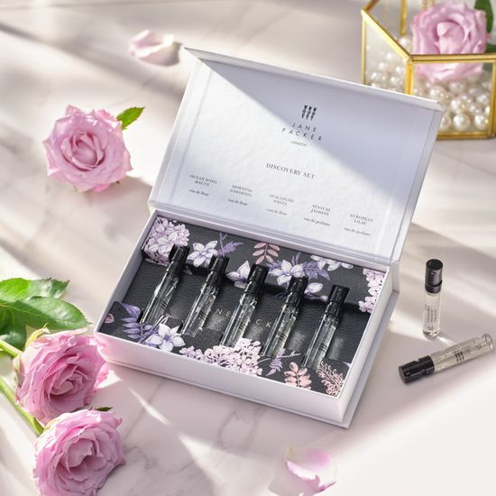 Jane Packer Discovery Set featuring five 2ml fragrance samples, perfect for K-Beauty enthusiasts.