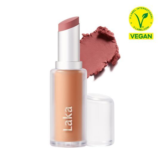 Alt text: Laka Bulky Matte Lipstick in shade 407 Chili Rock, featuring a rich, bold color and a sleek matte finish, available in 10 vibrant shades.