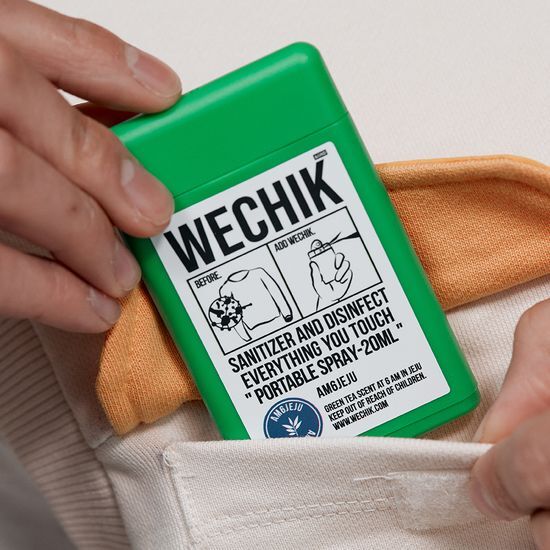 Wichik Pocket Spray Set featuring three 20ml bottles of men's beauty fragrance, ideal for on-the-go freshness in K-Beauty style.