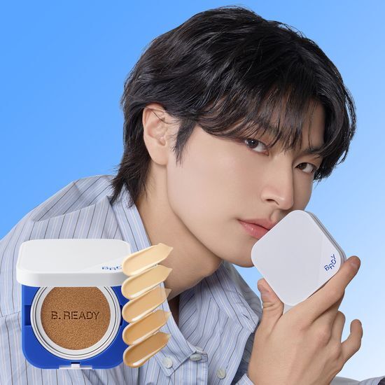 NEW Blue Cushion 4th Generation 15g with SPF 34 PA++, available in 5 options, perfect for a flawless complexion.