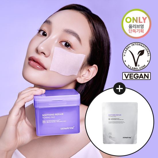 Dermafirm Soothing Repair Toning Pads R4 - 70 sheets with refill, ideal for K-Beauty skincare routine.